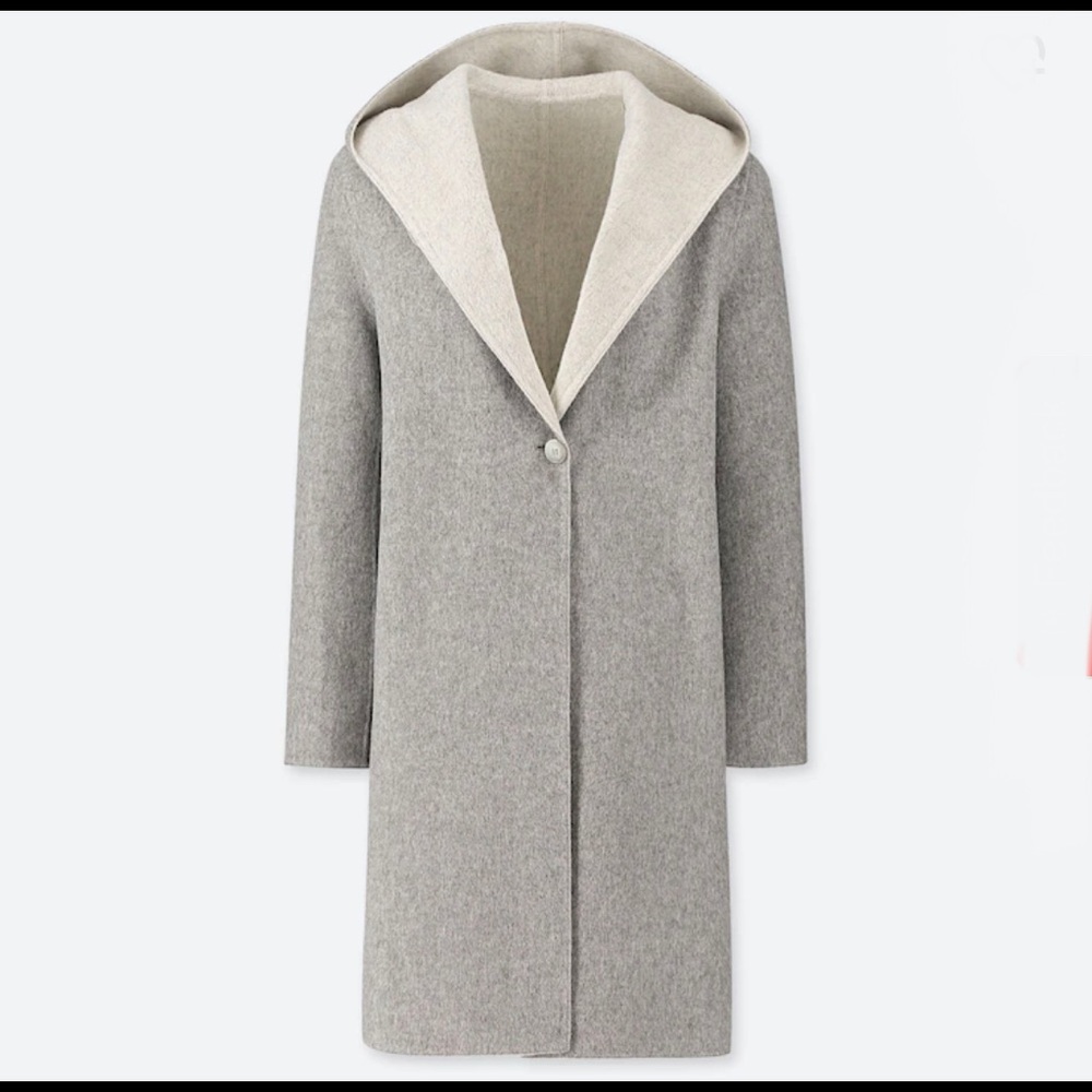 Uniqlo Women Double Face Wool Coat with Hood